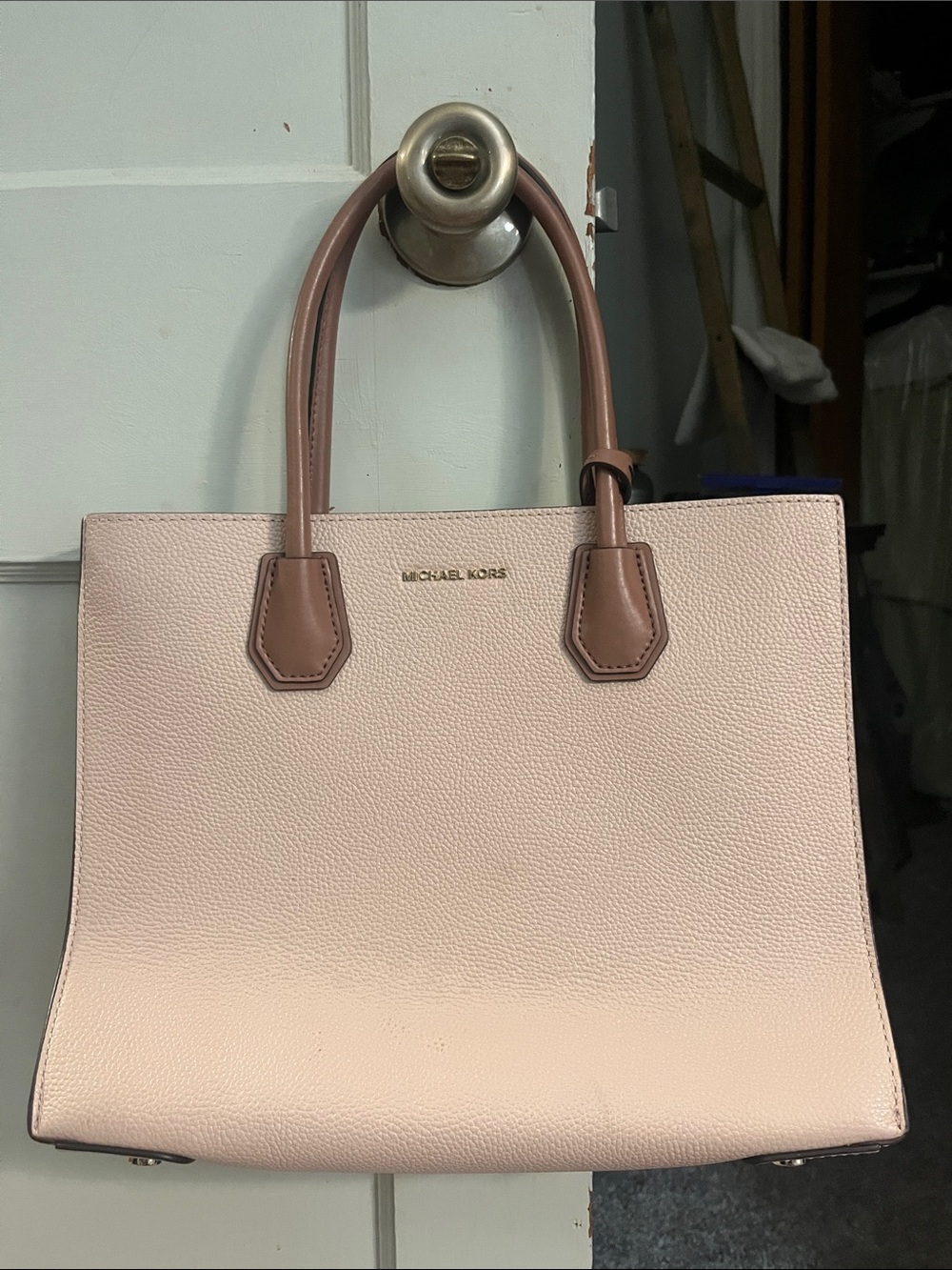 Michael Kors Pale Pink Tote with Taupe Handles